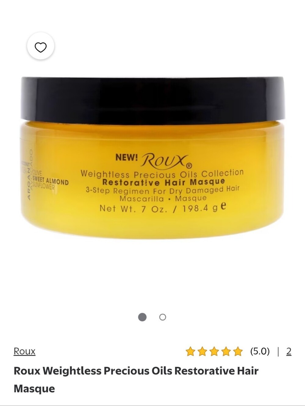 Weightless Precious Oils Restorative Hair Masque - Yellow